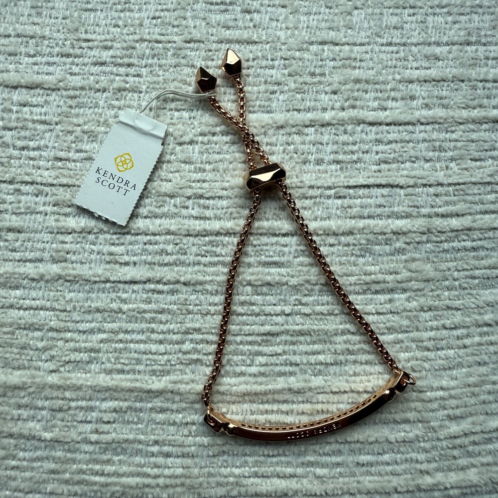 Kendra Scott Ott Adjustable Chain Bracelet in Rose Gold - NEW